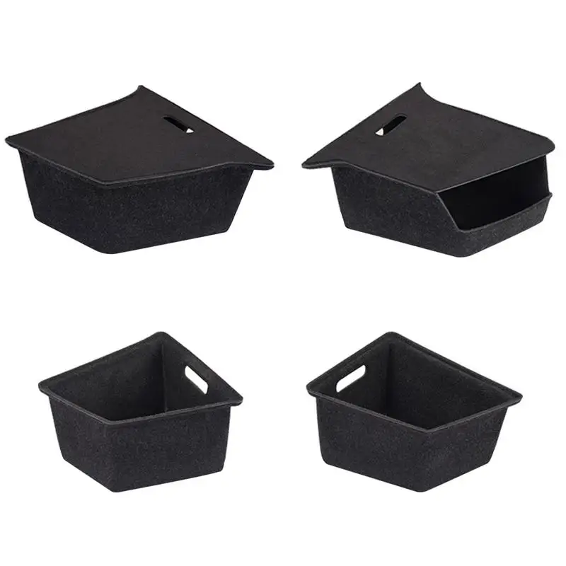 

Under Central Control Storage Box Flocking Style Trunk Organizer Garbage Case Drawer Holder Car Accessories For Tesla Model Y