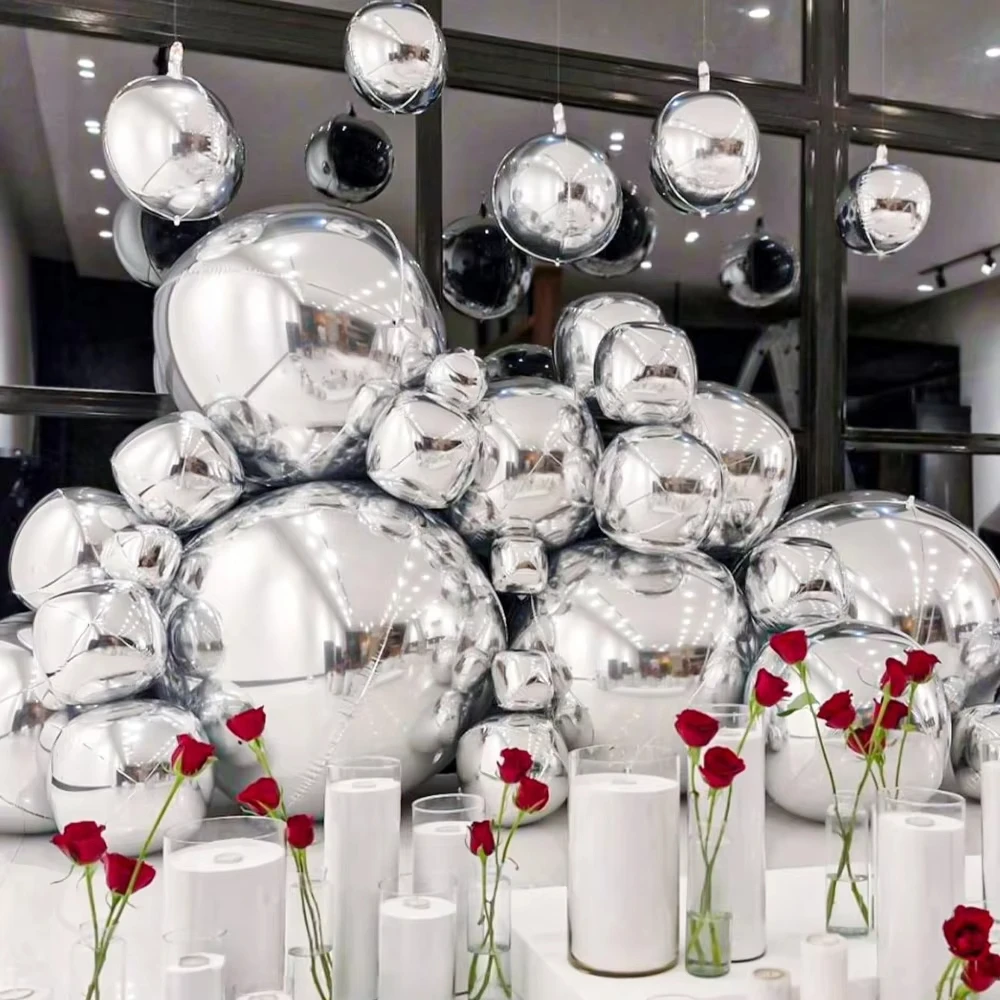 Foil Balloon Decoration Holographic Round Helium
