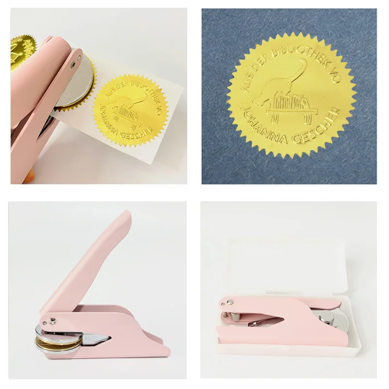 책 Embosser 스탬프 맞춤 학교 도서 맞춤형 엠보싱 스탬프 중소기업 웨딩 종이 Embosser 맞춤 공증인 인감