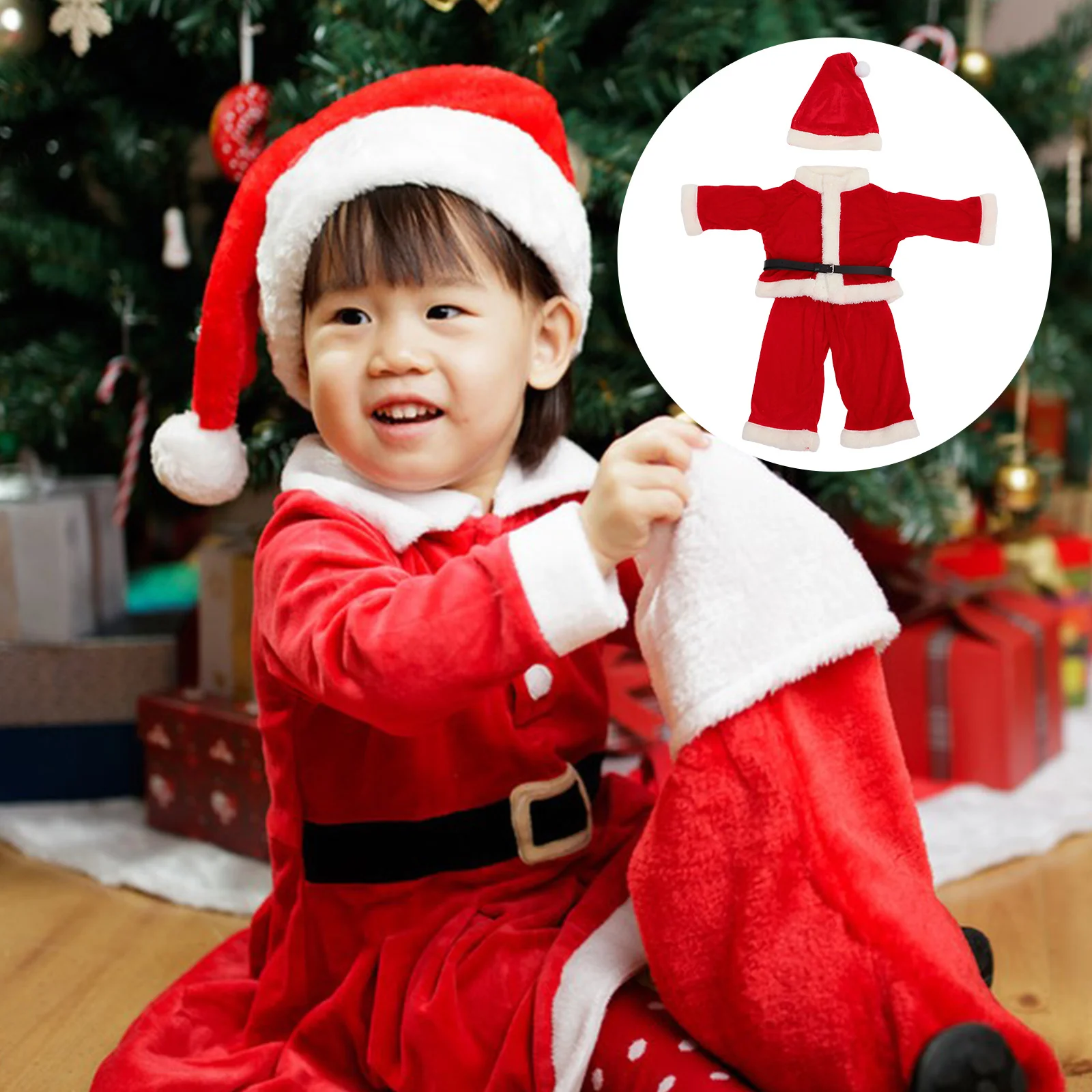 

European and Child Girls Clothing Kids Kits Santa Costume for Boy