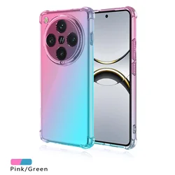 Shockproof Transparent Gradient TPU Protective Phone Case Cover for OPPO Find X8 Pro (Pink Green)