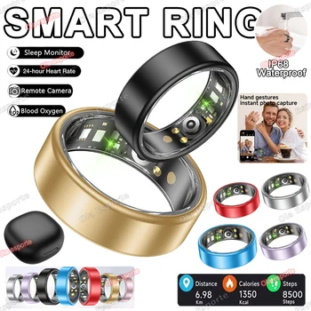 Anello Intelligente 2026 per Monitoraggio Pressione Sanguigna, Frequenza Cardiaca e Sonno, Impermeabile IP68 e 5ATM, Modalità Multi-sport, per Uomo e Donna
