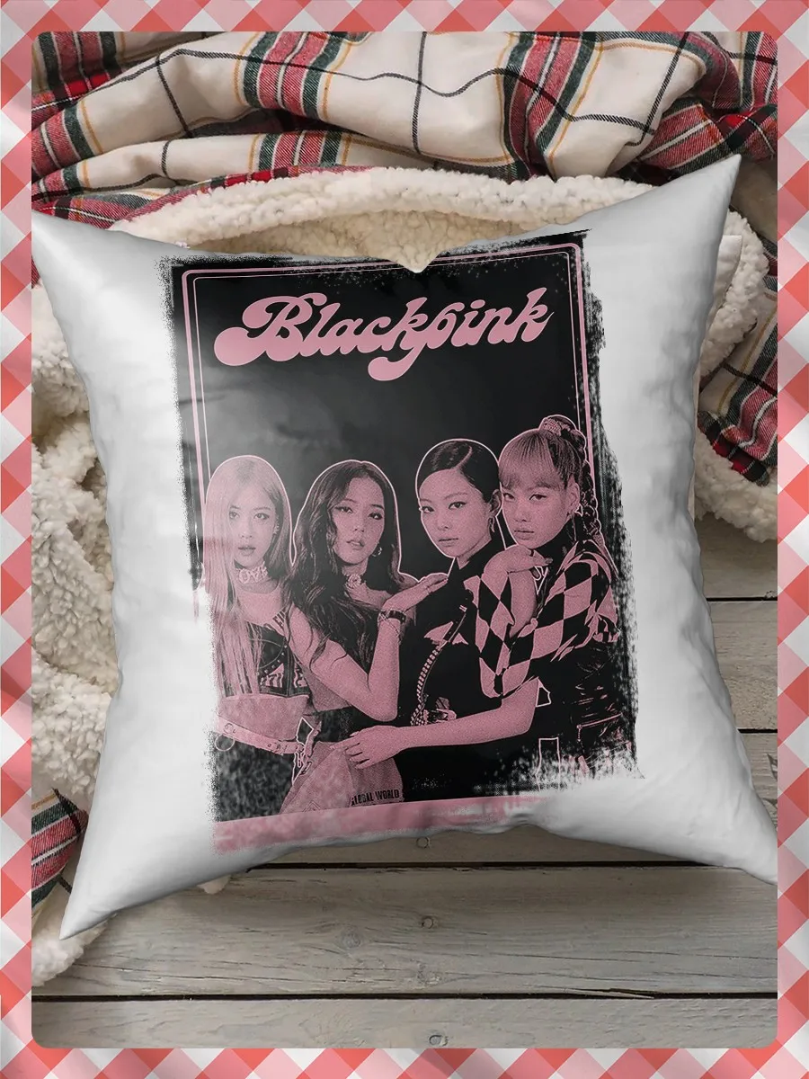 Подушка для сна декоративная с принтом BLACKPINK (блэкпинк K-pop girl group Лиса Джису Розэ
