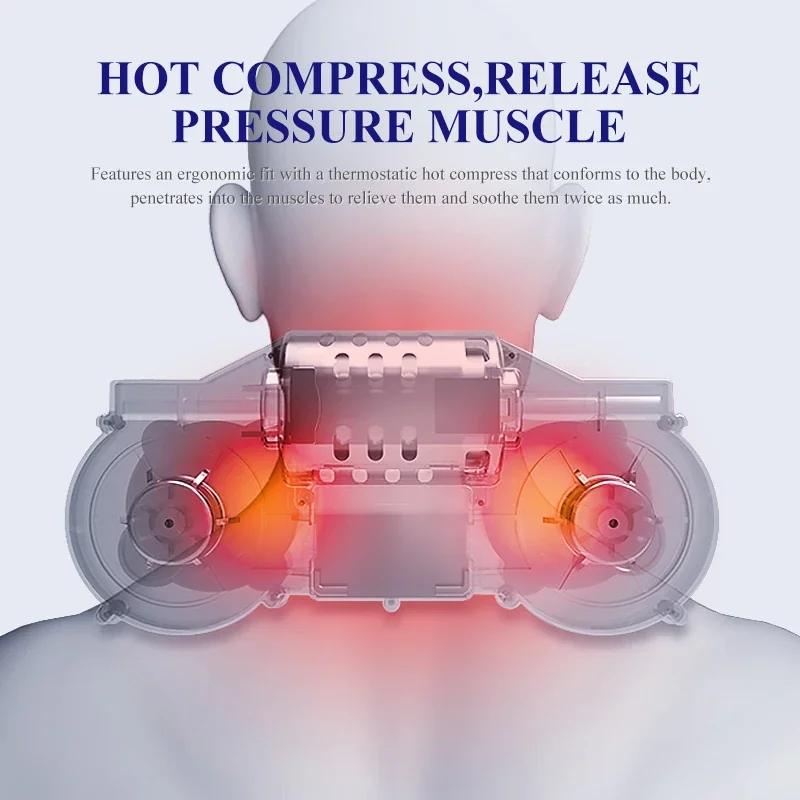 Cervical Massage Pillow Neck Massager with Hot Compress for Relaxation