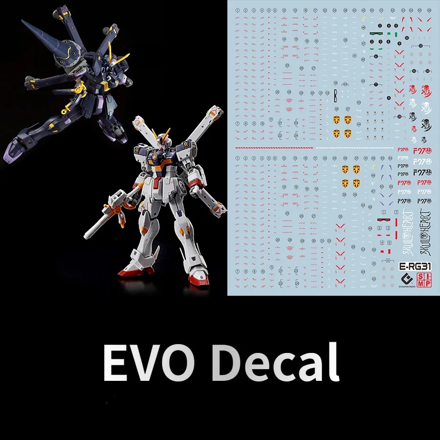 EVO Decal E-RG31 for 1/144 RG CROSS BONE X1 X2 Plastic Model Kit Fluorescent Water Stickers for Model Hobby DIY Accessories