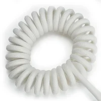 สายคีย์บอร์ด 1.5 ม. แบบขด Type-C เป็น USB A พร้อมขั้วต่อแบบถอดได้ สำหรับคีย์บอร์ดเล่นเกม/แท็บเล็ต (สีขาว) 4