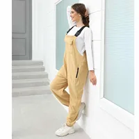 Workwear Overalls For Women Thicken Plush Sleeveless Jumpsuit Ski Pants Adjustable Suspenders Racerback Retro Casual Playsuit - Image 4
