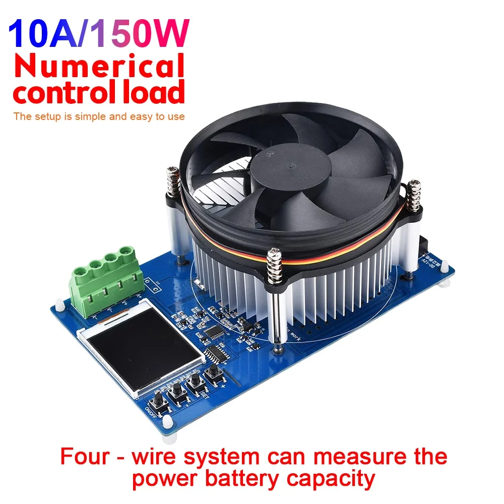 

150W 10A Electronic Load Tester DC Battery Aging Test Meter Voltage Current Power Discharge Monitor Tools Four-wire Wiring