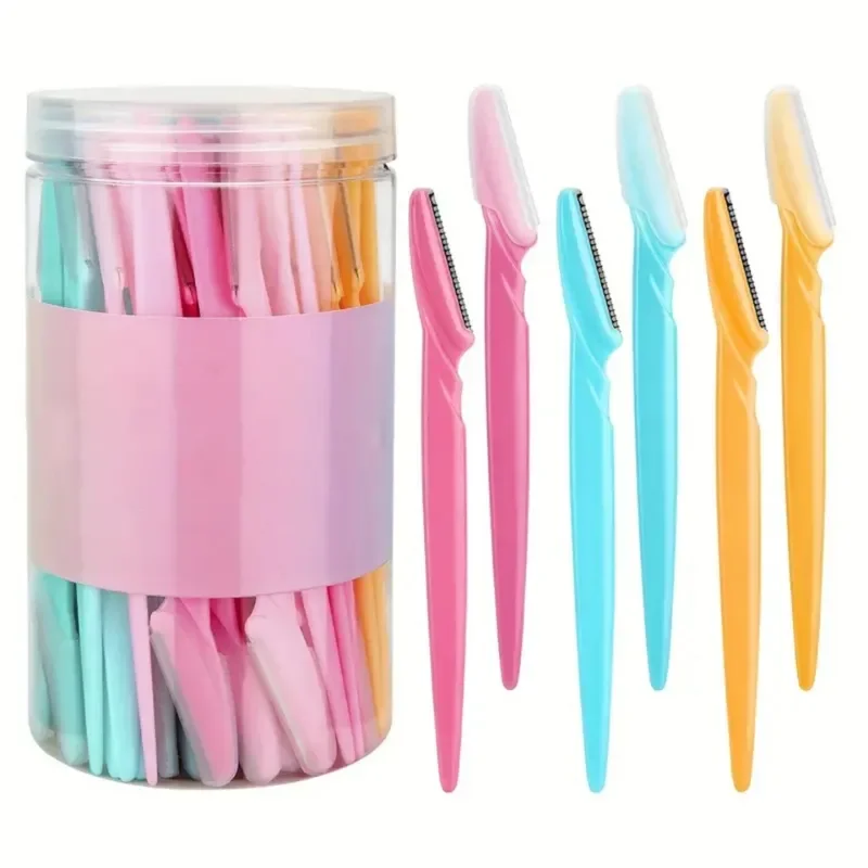 Eyebrow Trimmer Set Eyebrow Trimmer Eyebrow Razor Set Eyebrow Razor 30Pcs/Bottle Eyebrow Razors With Container Facial Eye Brow Trimmer In Case Hair Removal Shaver Safe Blades Trimming Tools