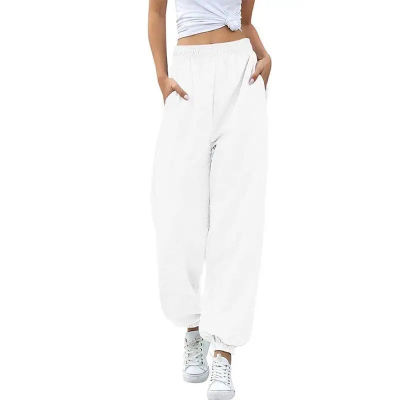 Women's Fashionable High Waisted Casual Sports Versatile Sweatpants with Ankle Cuffs 4
