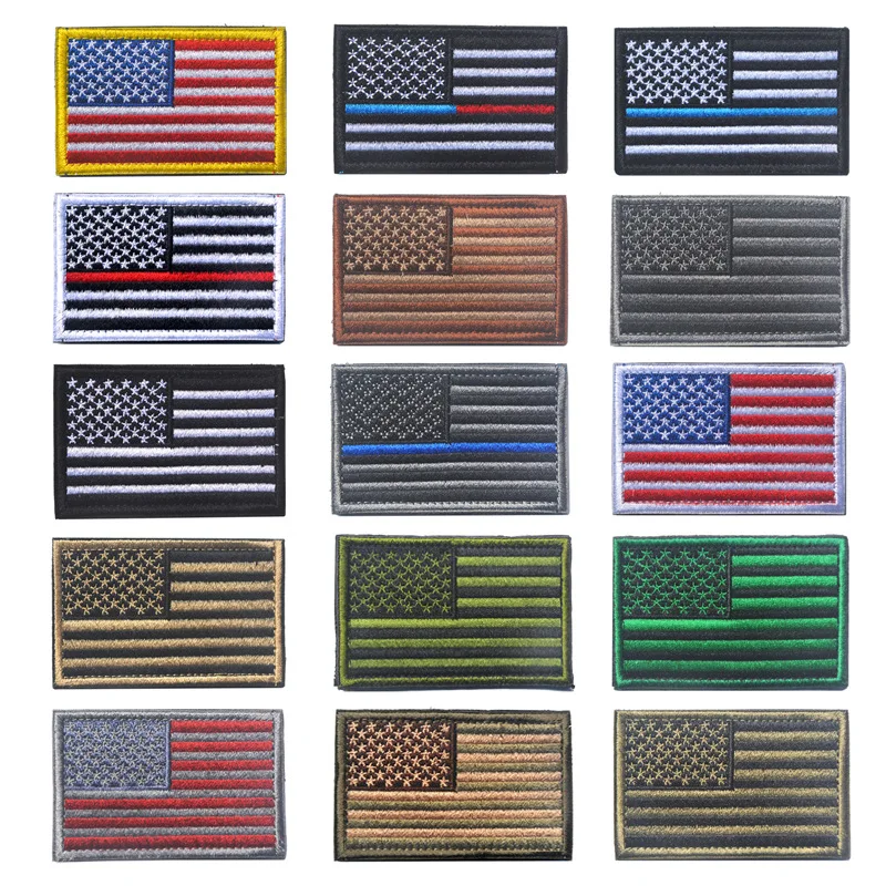 

Earth Flag 50x80mm US Flag High Quality Embroidery Patch American Flag Grommets USA Flag Badge For Bag Cloth