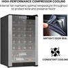 24 Bottle Wine Cooler Refrigerator Compressor Wine Fridge Black Freestanding Wine Cellar with UV-Blocking Glass for Red White 5