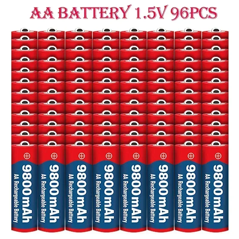 

AA battery 100% Original 2023New High Quality 1.5V 9800mAh Rechargeable AA Battery for Led Light Toy Camera Microphone Battery