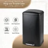 Step-on Trash Can 10.5 Gallon Garbage Can with Lid and Metal Pedal 40 Liter Waste Bin with Inner Bucket Back &Handle Indoor 4