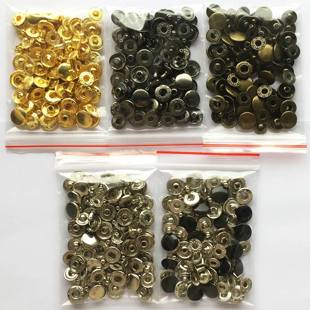 50set Snap Fasteners Metal Snaps Press Button Studs Optional Installation  Tools Kit For Leathercraft Clothes Garment