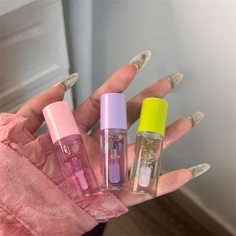 Fruit Lip Oil Lip Moisturizing Transparent Water-Glossy Mirror Finis Non-Stick Tint Lasting Cosmetic Liquid 1pc lip gloss,lip makeup,lip glaze,lip tint,lip oil,lip stain,lip lacquer