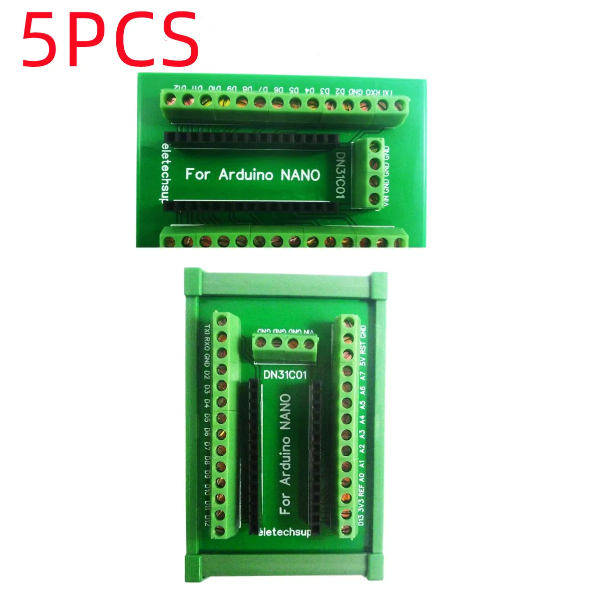 

5X DN31C01 DIN Rail Mount Screw Terminal Block Adapter Module For Arduino NANO Board