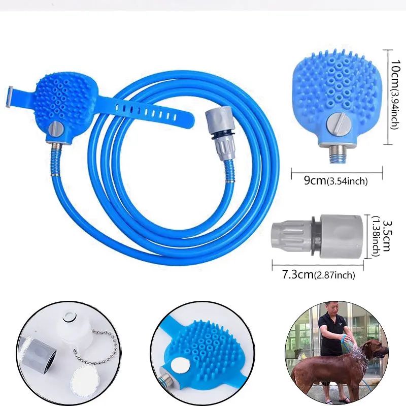 2 IN 1 Pet Bathing Shower Brush Comb Dogs Cats Multifunctional Shower Easy Bathing Garden Sprayer Pets Cleaning Grooming Tools