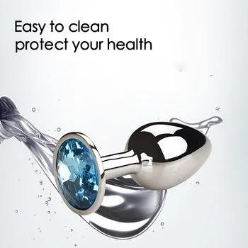 Mini Sexy Jelly Color Metal Crystal Anal Dilator Stainless Steel Gemstone Butt Plug Masturbation Masturbation Flirting Sex Toys 3