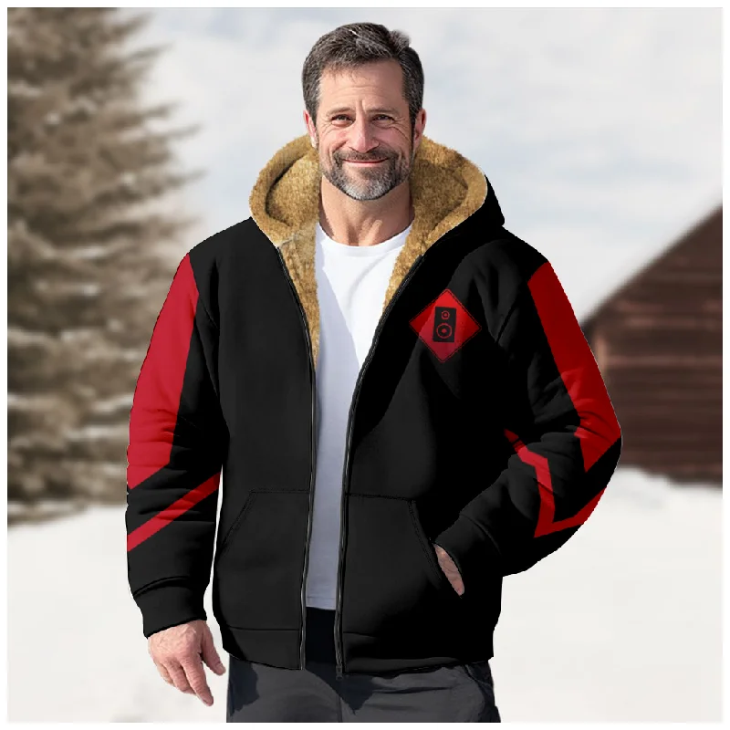 New Colored Cotton Coat Hooded Sweater Casual Print Long Sleeve Zipper Sweater Thick Cotton Coat Autumn/Winter