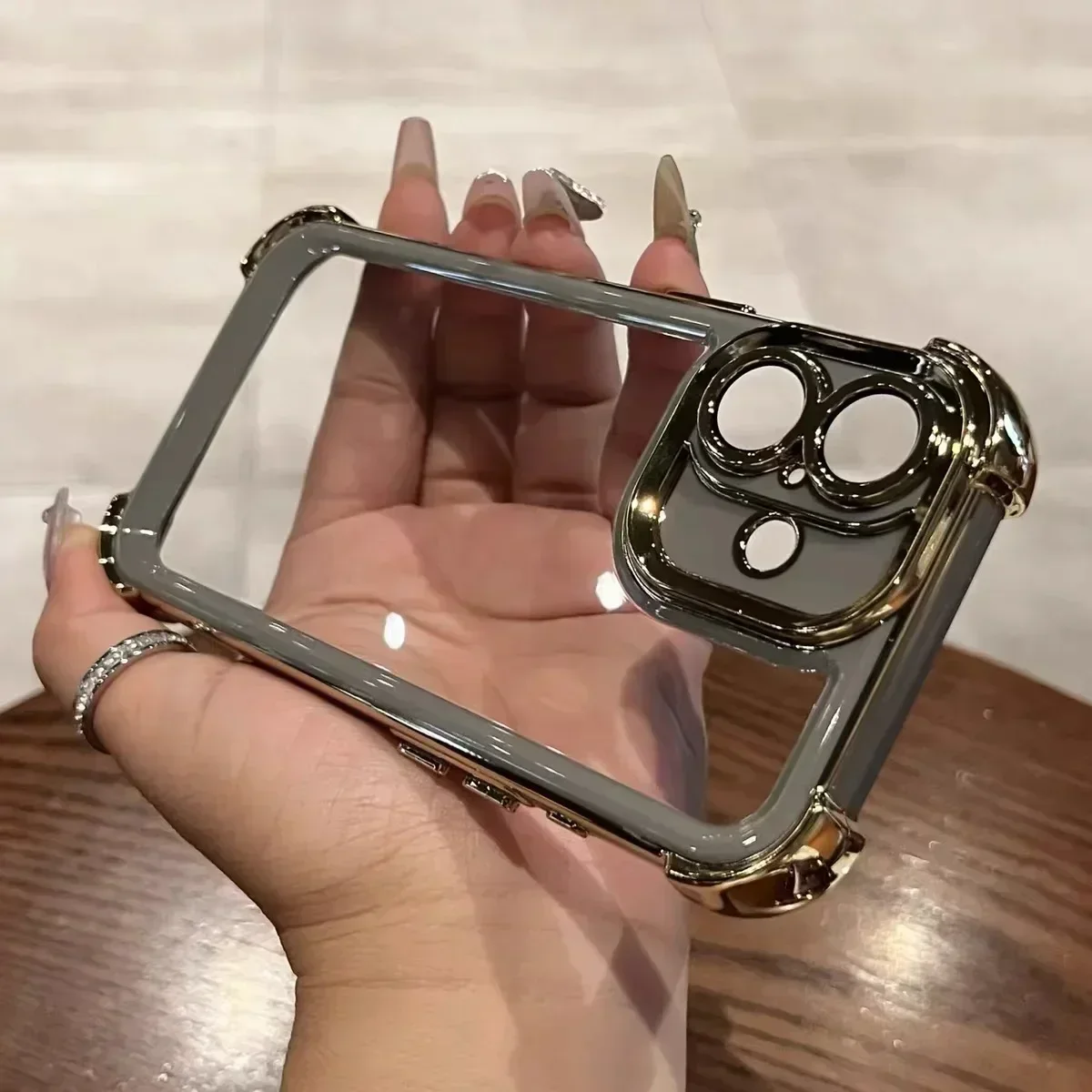 Luxury Plating Transparent Protective Phone Case - All-Inclusive Anti-Fall Design
