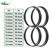UXCELL 4Pcs 72.6mm 73.1mm to 58.1mm 59.6mm 60.1mm 66.1mm 66.9mm Car Tire Centering Hub Centric Ring Wheel Bore Center Spacer 1