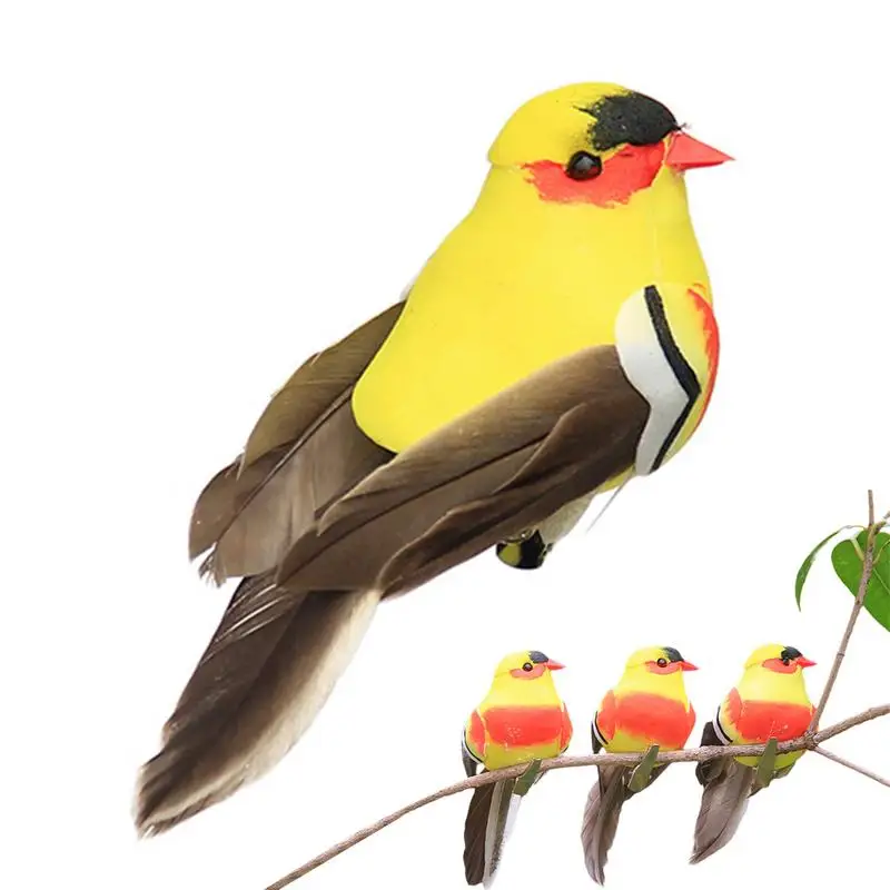 

6 шт., декоративные прищепки для украшения желтых птиц