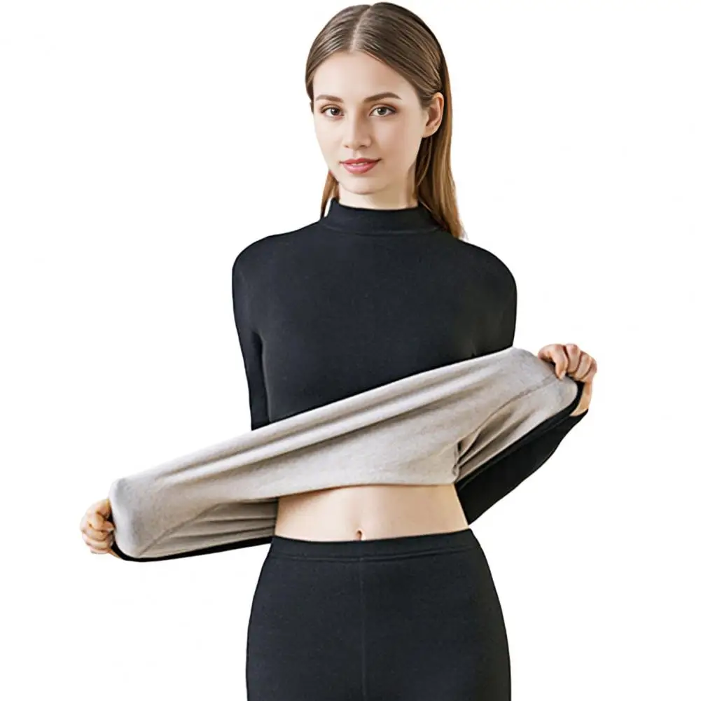 Women Thermal Suit Winter Underwear Set Long Sleeve Pajamas with High Elasticity for Weather Slim Homewear