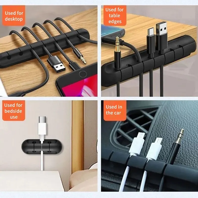 Cable Organizer 5/7-hole Desktop Charging Cable Storage Protector Mouse Cable Headphone Winding Device Fixing Clipp