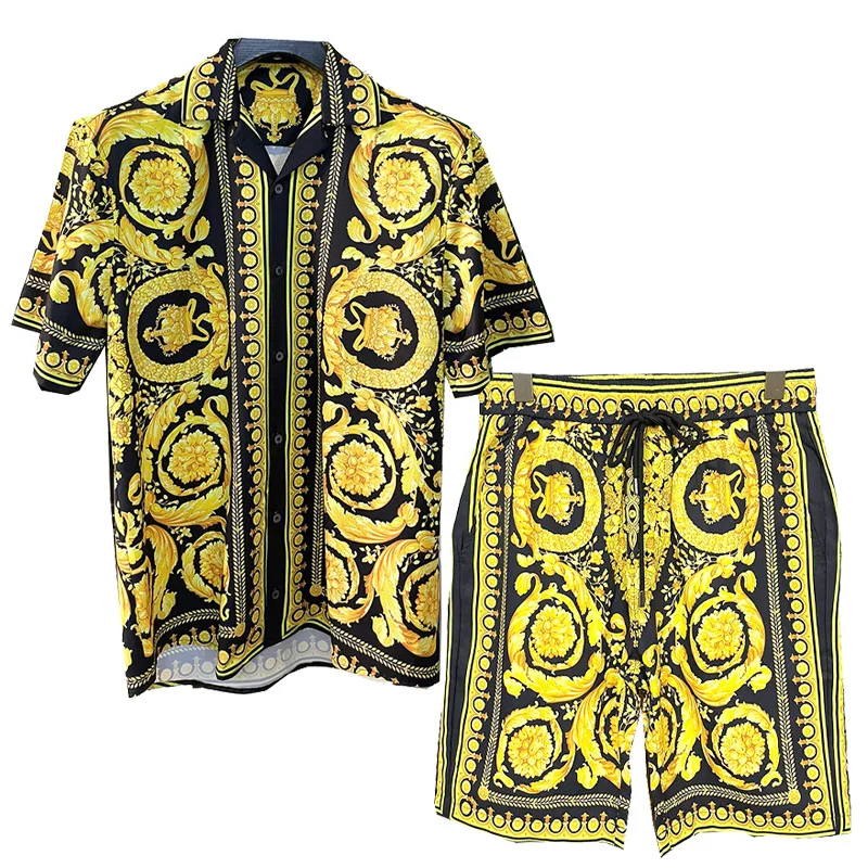 Conjunto Havaiano Masculino Ficlwigkis - Camisa, Shorts E Chapéu Bucket