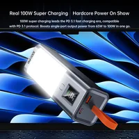 Real 100W Power Bank 100000mAh Fast Charging Large Capacity External Battery with Headlamp  for Macbook Pro Lenovo Laptop - Image 3