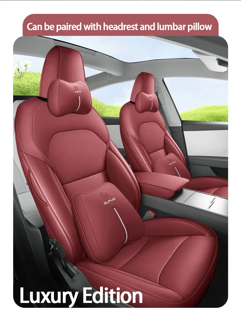 Full Set Seat Covers For Tesla Model Y Juniper 2025 Leather Breathable comfortab