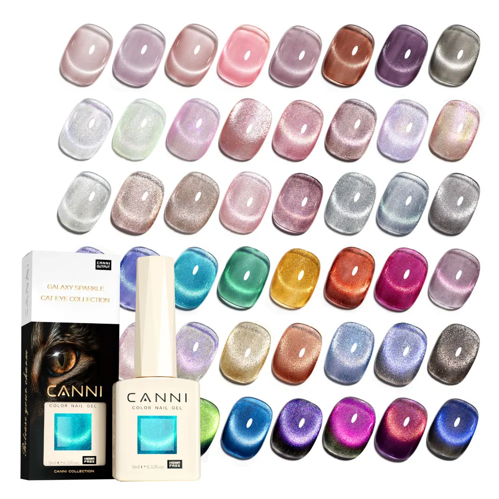 Holographic Glitter Gel Nail Polish – Sparkling Cat Eye Effect with Diamond Shine