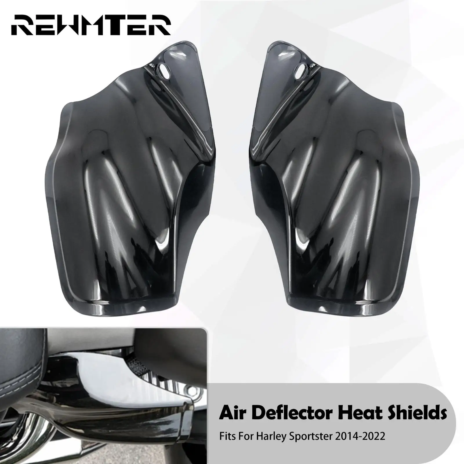 Moto Reflective Saddle Shields Air Heat Deflector Plastica Per Harley Sportster Xl 1200 883 Super Low Roadster Iron Custom