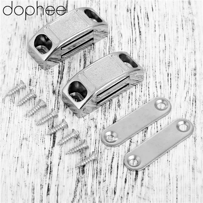 2Pcs 42*17MM Magnetic Door Catches Cupboard Wardrobe Magnetic Cabinet Latch Catches Stop Stoppers Self-Aligning Magnet