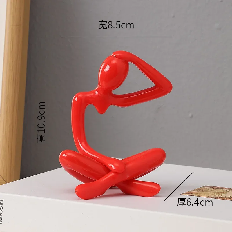 Nordic Light Luxury Abstract Figure Decorative Sitting Statue Ornament