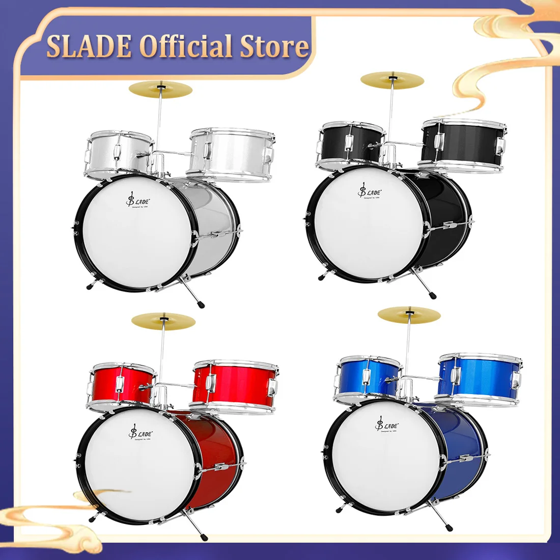 SLADE Children's Drum Set Jazz Drum Set for Early Childhood Education Percussion Toy Boys and Girls Christmas Gift