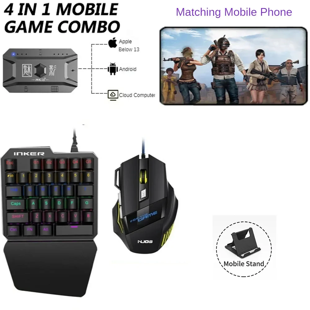 

M1 Pro Mobile Controller Gaming Keyboard Mouse Converter Support IOS Android System BT V5.0 Programmable Adapter