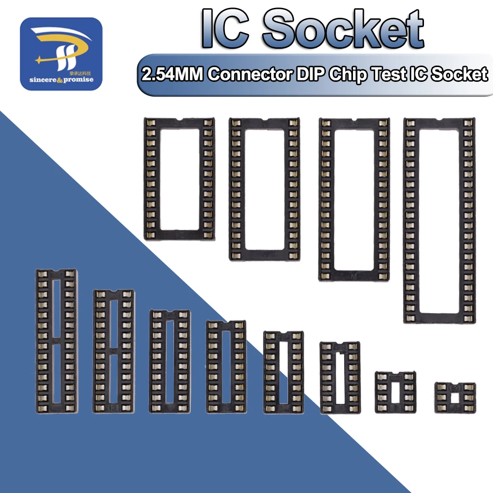 10 Stück IC-Sockel 2,54 mm DIP6 DIP8 DIP14 DIP16 DIP18 DIP20 DIP28 DIP40 Pin-Verbinder DIP-Sockel 6 8 14 16 18 20 24 28 32 40 Pin