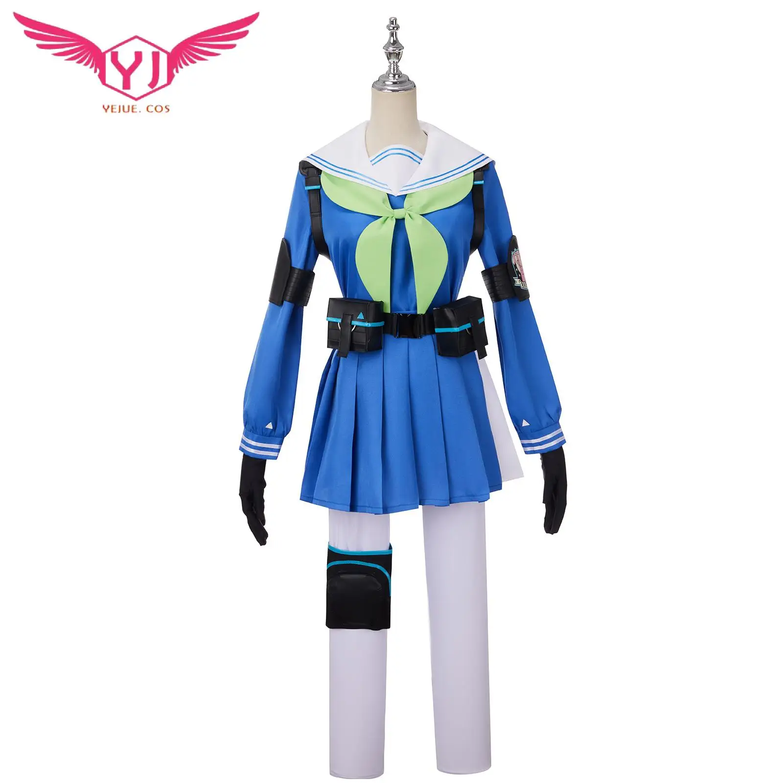 

Game Blue Archive Kasumizawa Miyu Cosplay Costume Full Set Navy Blue Sailor Suits Black Cool Trench Halloween Party Clothing