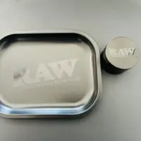 Balck Herb Spice Grinder Rolling Tray Combo 1