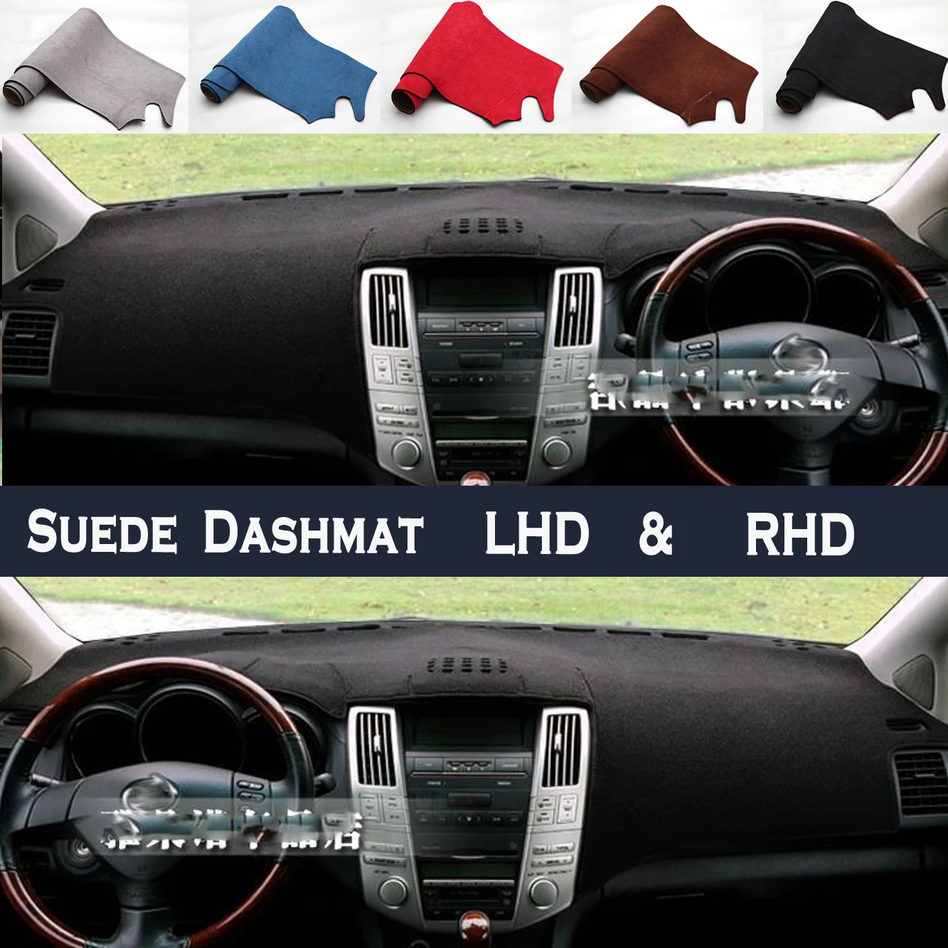 Car Styling Suede Leather Dash Mat Covers Dashmat Dashboard Accessories