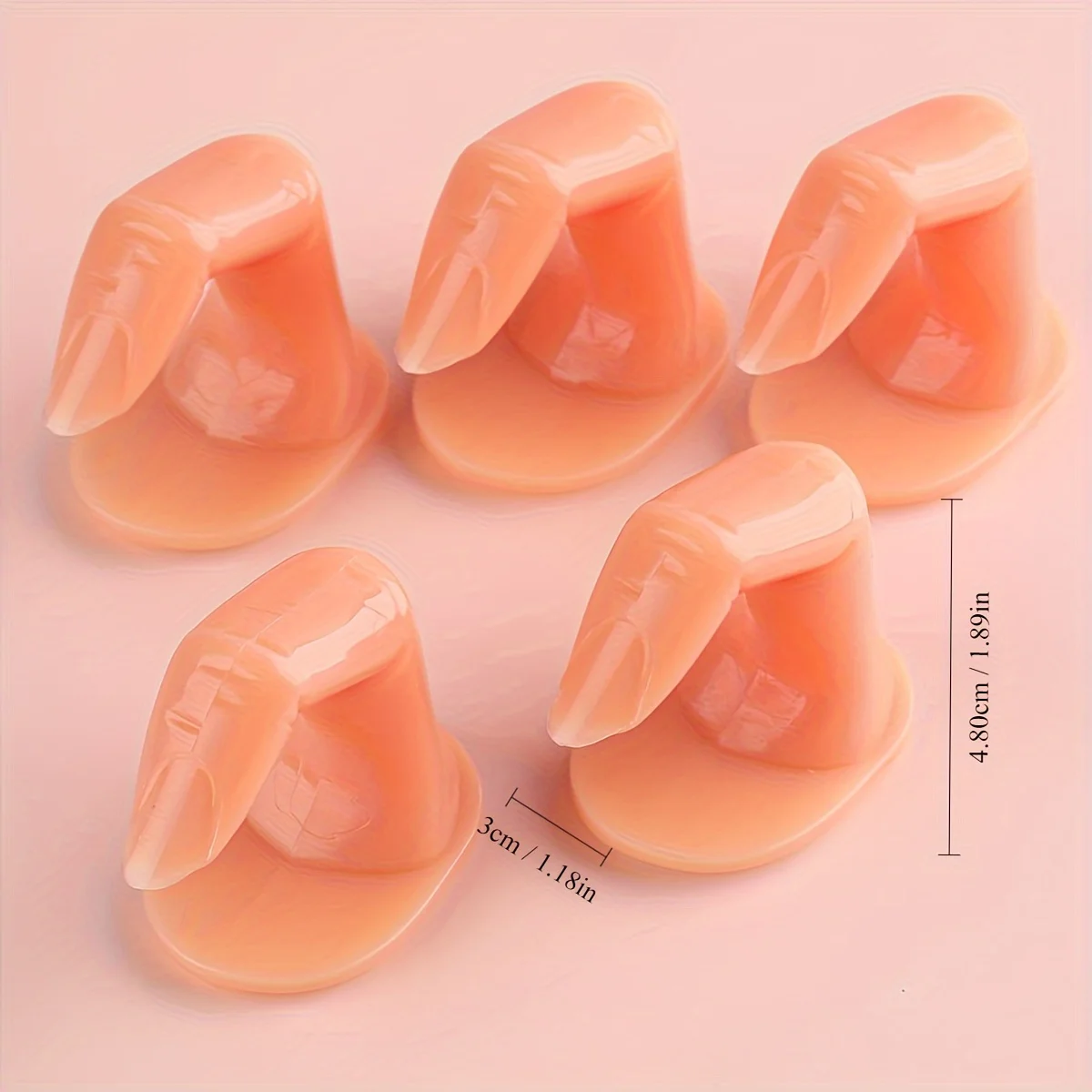 네일 아트 연습용 5개입 시뮬레이션 손가락, 유연하고 부드러운 가짜 손 모델, 실리콘 손가락, 매니큐어 훈련 디스플레이 도구
