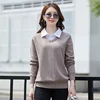 Autumn And Winter Turndown Collar Sweater Fake Two Piece Pullover Knit Loose Versatile Fashion Casual Long Sleeve Top 3