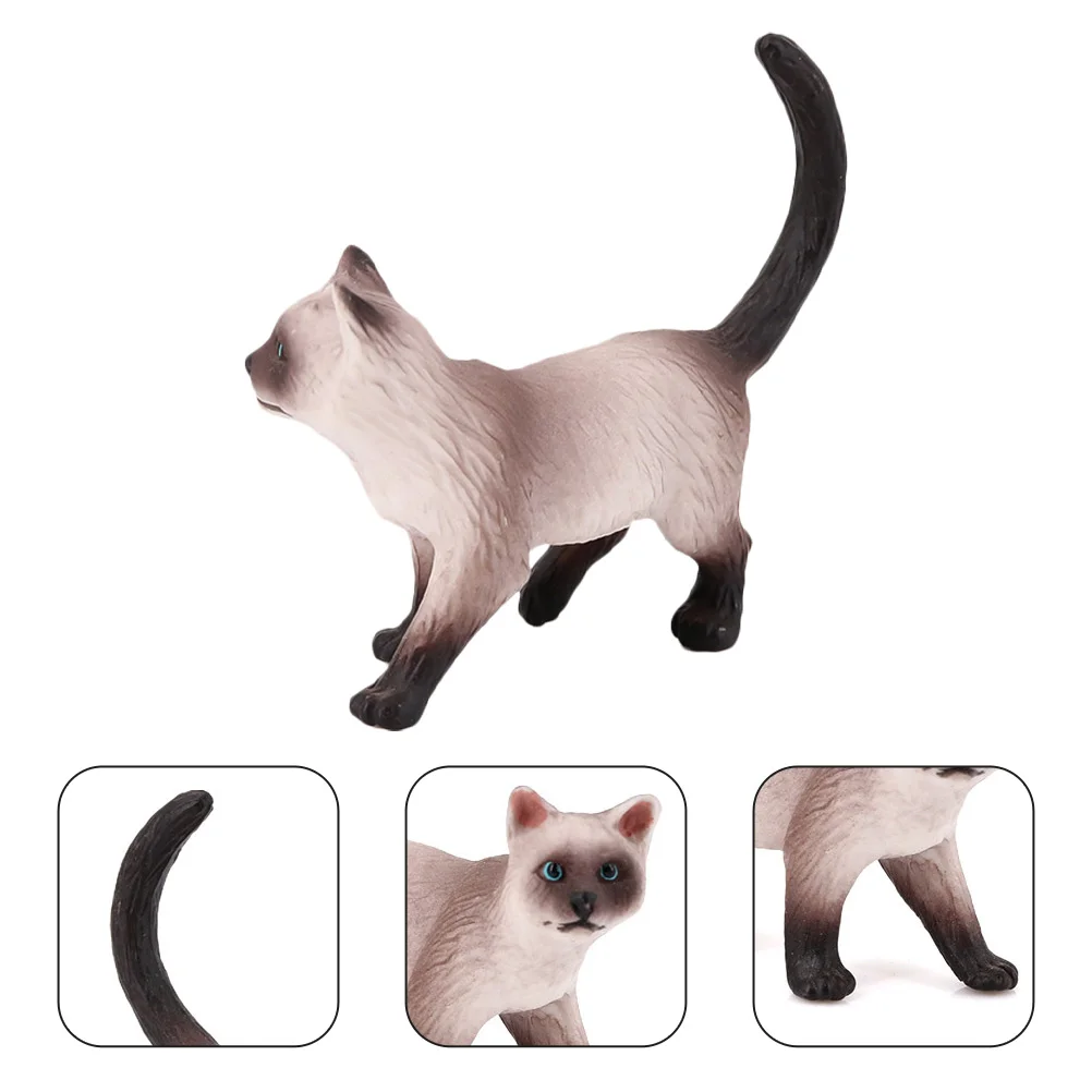 

Модель сиамского кота, пластиковая игрушка для кошек, детский когнитивный реквизит для кошек