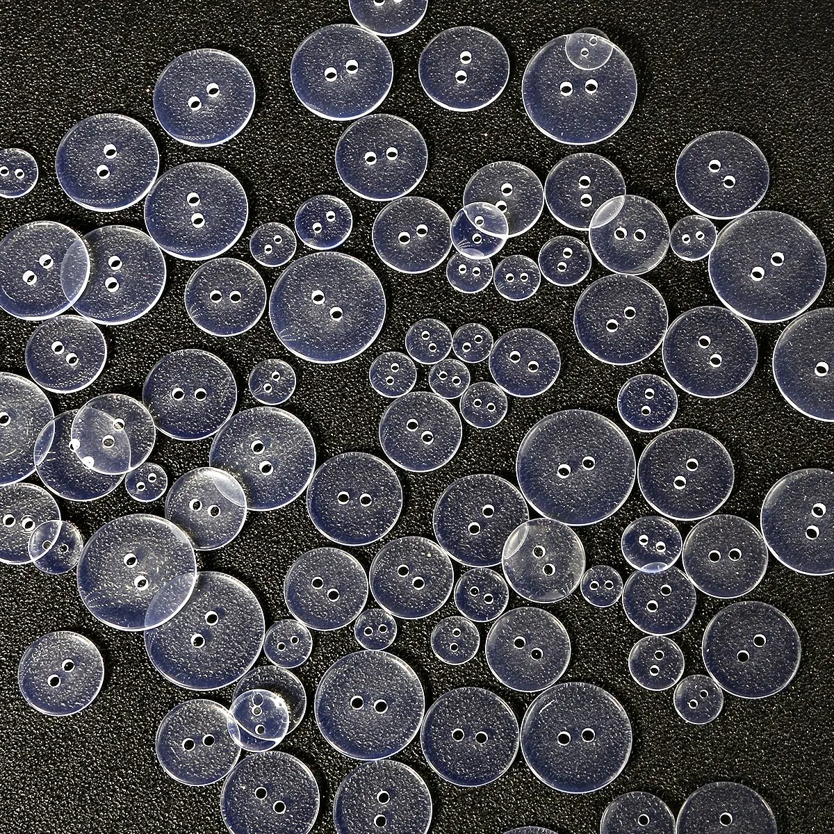 100pcs Two Hole Transparent Small Buttons Circular Resin Pad Button Shirt Collar Button 4