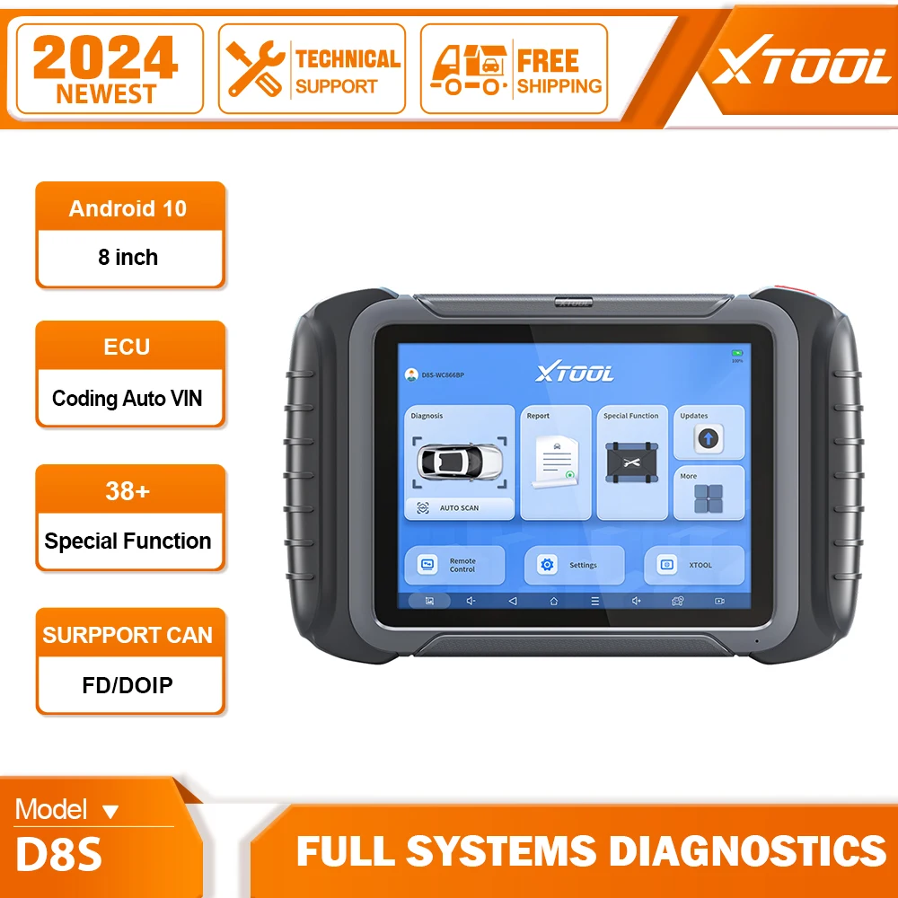 

XTOOL D8S Car Diagnostic Scanner Automotivo Tools Key Programming ECU Coding Active Test Auto Vin Fob OBD2 Automotive CAN FD