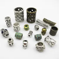 2pcs Viking Runes Beads for Jewelry Making Dreadlock Hair Beard Beads Tube Spacer Large Hole Bead DIY Accessories 1