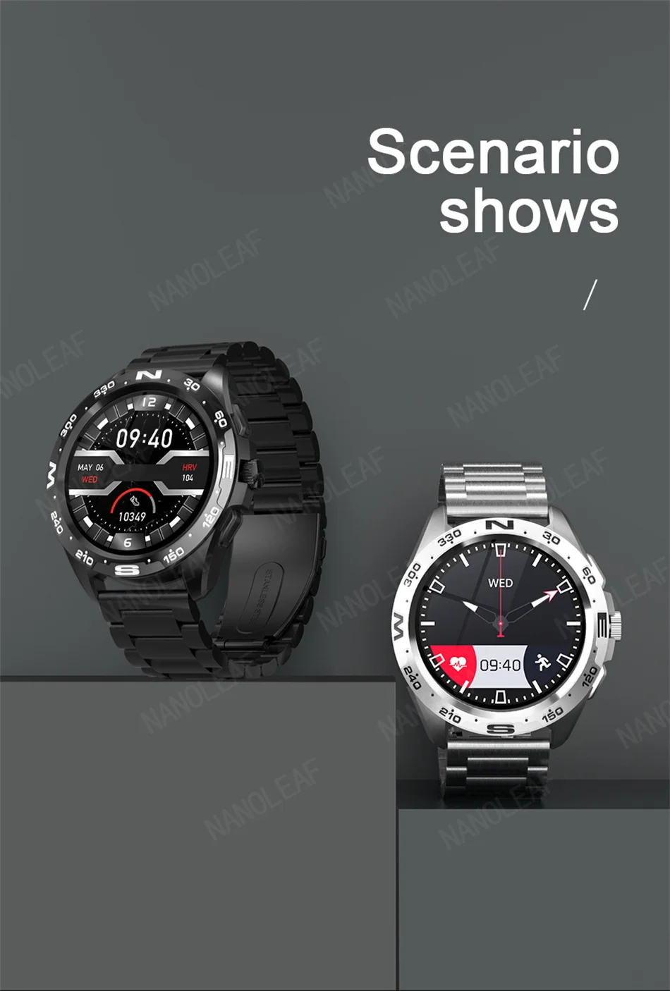 New Fashion Smart Watch Compatible with Bluetooth Calling Men Fitness Sports Wristwatches APP Custom Dial SMS Reminder Bracelet