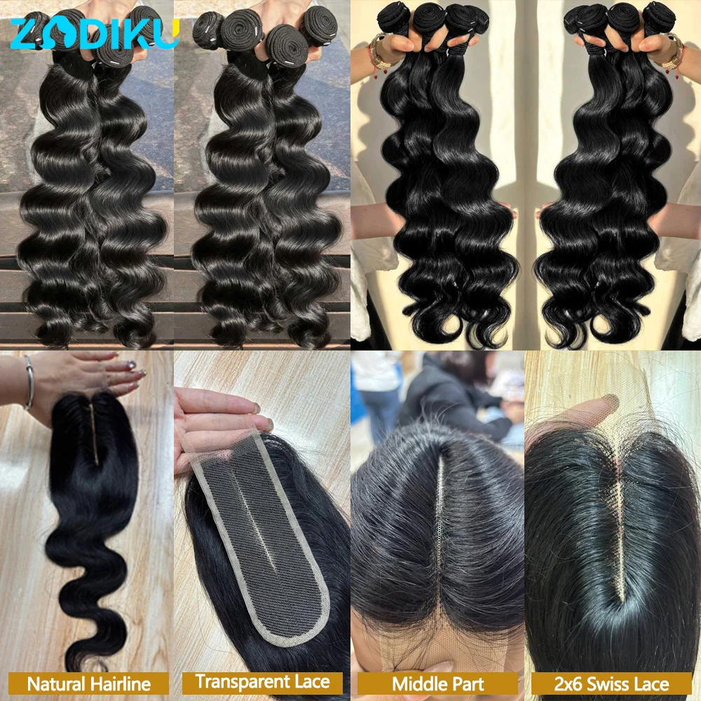 Körper Welle Bundles Menschliches Haar Mit Verschluss Rohes Haar Bundles 100% Menschliches Haar 3/4 Brasilianische Menschliches Haar Bundles 2x6 HD Spitze Verschluss – Detail 3